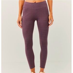 Pact Organic Purefit Jacquard Pocket Legging Raisin Size Medium